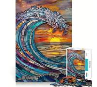 Rompecabezas de Olas Marinas de 1000 Piezas para Adultos, Juguete para estimular la lógica, Divertido y Elegante (38x52cm)
