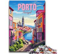 Rompecabezas de Oporto, Portugal, para Adultos, 1000 Piezas, Actividad Familiar con póster y Hoja de Trivia para Mayores de 14 años, 2000 Piezas (70x100cm)