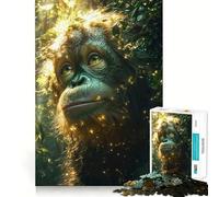 Rompecabezas de orangután en la Jungla para Adultos, 1000 Piezas, Recall Upgrade Peaceful Time Tight Cut Santa Wish List (50x75cm)