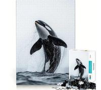 Rompecabezas de Orca Saltando del Agua para Adultos, 1000 Piezas, Juguete de lógica Fina, Casual y Relajante, Pieza de Arte de Bordes limpios (50x75cm)