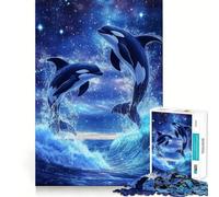 Rompecabezas de orcas y Olas asesinas para Adultos, 1000 Piezas, Juguete de lógica Fina, Informal y Relajante, con Bordes limpios, Pieza de Arte Fina (38x52cm)