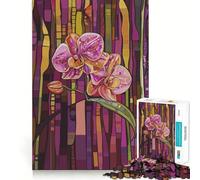 Rompecabezas de orquídea Rosa de 1000 Piezas para Adolescentes Juguete Intelectual para Disfrutar en Familia Corte de Calidad (38x52cm)
