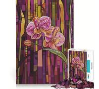 Rompecabezas de orquídea Rosa de 1000 Piezas para Adultos y Adolescentes Juguete para Pensar y reflexionar Alivia el estrés Regalo navideño de diseño Elegante (50x75cm)