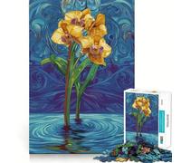 Rompecabezas de orquídeas acuáticas para Adultos, 1000 Piezas, fortalece la Memoria, vínculo Familiar, Bordes limpios, Regalo de cumpleaños (38x52cm)