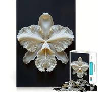 Rompecabezas de orquídeas Blancas en Primer Plano para Adolescentes 1000 Piezas Mejora la Agilidad Mental Juego tamaño Uniforme Piezas precisas Actividad Nocturna Divertida en Familia (50x75cm)