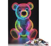 Rompecabezas de Osito de Peluche Colorido, Juguete de relajación, Rompecabezas Rectangular de Papel para niño o niña, Regalo del Día del Padre, 1000 Piezas (26 x 38 cm)