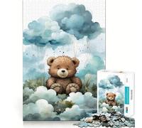 Rompecabezas de Osito de Peluche en Las Nubes para Adultos, 1000 Piezas, Think Smart Toy, vínculo Familiar, Corte preciso, Regalo de Temporada 38x52cm