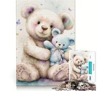 Rompecabezas de Ositos de Peluche abrazados de 1000 Piezas para Adultos, Juguete de lógica Fuerte, Alivio de la ansiedad, Borde Transparente, Regalo para Festivales 38x52cm