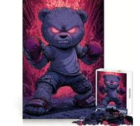 Rompecabezas de Oso Boxeador Enojado para Adolescentes, 1000 Piezas, para desarrollar la concentración Mental, recreación Tranquila, Ajuste Perfecto, Regalo Encantador (50x75cm)