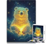 Rompecabezas de Oso Brillante Entre Las Estrellas, 1000 Piezas, Juego Educativo de concentración, conmovedor, tamaño 38x26cm