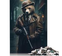 Rompecabezas de Oso de la Mafia peligrosa, Juegos creativos, Rompecabezas de cartón 100% Reciclado para Adultos, 1000 Piezas (26 x 38 cm)