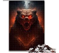 Rompecabezas de Oso demoníaco de Madera de 1000 Piezas para Adultos, Divertido para el hogar, 50x75cm, Ideal para la Familia, desafío Mental, Adolescentes