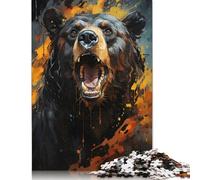 Rompecabezas de Oso gruñón, Rompecabezas Rectangular de Papel Entrelazado de precisión para niños y niñas, 1000 Piezas (75 x 50 cm)
