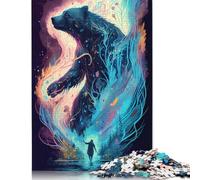 Rompecabezas de Oso mágico, decoración única para el hogar, 100% cartón Reciclado, Ideal para niños o niñas, 1000 Piezas (26 x 38 cm)