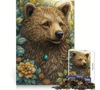 Rompecabezas de Oso Pardo caprichoso de 1000 Piezas para Adultos Concentración, Habilidad, Tiempo Bien Empleado Se encajan Perfectamente Sorpresa navideña (38x26cm)