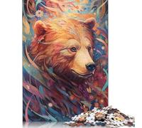 Rompecabezas de Oso Pardo de 1000 Piezas para Adultos, de Madera, Ideal para Adolescentes a Partir de 12 años (75 x 50 cm)