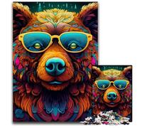 Rompecabezas de Oso Pardo de 1000 Piezas para Adultos, desafiante Rompecabezas, Juego para Adultos, Actividad interactiva Familiar, 26x38cm/10,23x14,96 Pulgadas