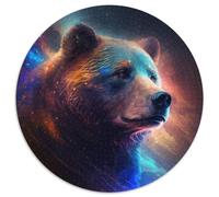 Rompecabezas de Oso Pardo de 1000 Piezas para Adultos, Rompecabezas Redondo de 1000 Piezas, Juego para Adultos, Regalo, Juego Interactivo Familiar, desafío Mental, Regalo, 67,5 x 67,5 cm