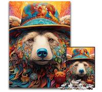 Rompecabezas de Oso Pardo de 1000 Piezas, Rompecabezas difícil para Adultos y Adolescentes, Noche de Juegos en Familia, Idea de Regalo para estimular el Cerebro, 50x75cm/19,68x29,52 Pulgadas