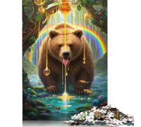 Rompecabezas de Oso Pardo, Rompecabezas Rectangular de Papel Entrelazado de precisión para niños y niñas, 1000 Piezas (75 x 50 cm)