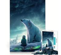 Rompecabezas de Oso Polar de 1000 Piezas para Adolescentes Rompecabezas fácil de armar Ocio Impecable Regalo Ideal para Navidad (50x75cm)