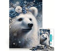 Rompecabezas de Oso Polar de fantasía Invernal 1000 Piezas Juego de concentración Mental Corte de precisión Bordes Suaves Juego para Construir Conexiones significativas (50x75cm)
