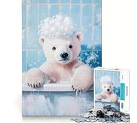 Rompecabezas de Oso Polar para la Hora del baño, 1000 Piezas, para Adultos Refuerza la Memoria Diversión y Ocio Regalo Elegante (38x52cm)