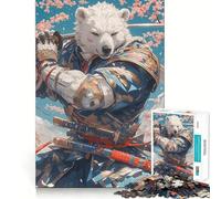 Rompecabezas de Oso Polar Samurai para Adultos, 1000 Piezas, lógica Clara, Juguete, pasatiempo Tranquilo, Corte Perfecto, Regalo Elegante (38x26cm)