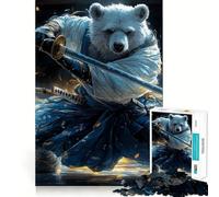 Rompecabezas de Oso samurái con Katana de 1000 Piezas para Adolescentes Juguete de razonamiento y Habilidad Divertido y Relajante Corte preciso Regalo Ideal (50x75cm)
