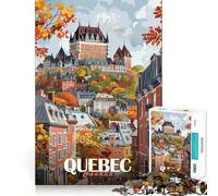 Rompecabezas de otoño de la Ciudad de Quebec, 1000 Piezas para Adolescentes, para Recordar Momentos de Tranquilidad, Corte Suave, Regalo Elegante (38x26cm)