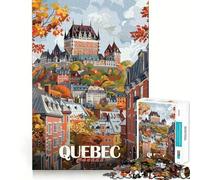 Rompecabezas de otoño de la Ciudad de Quebec de 1000 Piezas para Adultos Juego Inteligente de Rompecabezas para armar Juntos Divertido Regalo de Temporada (38x52cm)