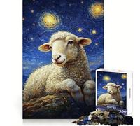 Rompecabezas de ovejas bajo la Noche Estrellada para Adolescentes, 1000 Piezas, Juguete para estimular la lógica, alegría Familiar, Borde Premium, 38x26cm
