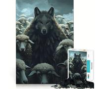 Rompecabezas de ovejas con máscara de Lobo,1000 Piezas,para ejercitar la Mente,Corte láser, Tiempo Tranquilo,Ejercicio Mental en casa (50x75cm)