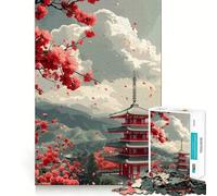 Rompecabezas de Pagoda de Paisaje japonés de 1000 Piezas para Adolescentes Juguete de Habilidad para un Momento de Tranquilidad Corte preciso Regalo increíble (50x75cm)