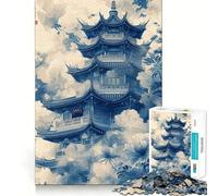 Rompecabezas de Pagoda de Paisaje japonés de 1000 Piezas para Adultos, Juguete para ejercitar la Mente y el Cerebro, Ideal para el hogar y el Ocio, con Bordes Ajustados, Regalo de Papá Noel (38x26cm)
