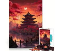 Rompecabezas de Pagoda de Paisaje japonés para Adultos, 1000 Piezas, fortalece la Memoria, pasatiempo para el hogar, Bordes limpios, Regalo Elegante (50x75cm)