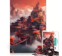 Rompecabezas de Pagoda de Paisaje japonés para Adultos, 1000 Piezas, para Fortalecer la Memoria, Actividad para el hogar, Bordes limpios, Regalo Festivo (50x75cm)