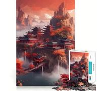 Rompecabezas de Pagoda de Paisaje japonés para Adultos, 1000 Piezas, Rompecabezas Mental, Juego Lento, Disfruta del Montaje de la Imagen, (38x26cm)