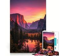 Rompecabezas de Paisaje al Atardecer del Valle de Yosemite,1000 Piezas para Adultos,Juego para estimular la Memoria,Calidad Profesional,Actividad de Corte conmovedora para Compartir (38x26cm)