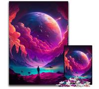 Rompecabezas de Paisaje alienígena de neón para Adultos, 1000 Piezas, Ideal para Fiestas, cumpleaños y Noches de Juegos en Familia, 50x75cm/19,68x29,52 Pulgadas.