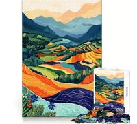 Rompecabezas de Paisaje asiático con arrozales,1000 Piezas,para Mejorar la concentración,Relajarse y divertirse,Corte Suave,Regalo de cumpleaños (38x26cm)