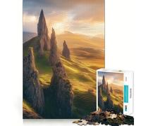 Rompecabezas de Paisaje Atardecer sobre Picos escarpados para Adolescentes, 1000 Piezas, Juego de lógica, pasatiempo para el hogar, Corte preciso, Regalo para Festivales 38x26cm