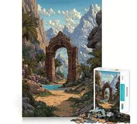 Rompecabezas de Paisaje con Arco Antiguo,1000 Piezas para Adultos,Juego para estimular la Memoria,Calidad Profesional,Actividad de Corte conmovedora para Compartir en Familia (50x75cm)