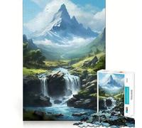 Rompecabezas de Paisaje con Cascada 1000 Piezas Juguete Creativo para desarrollar la Habilidad componentes Resistentes y de Corte Limpio Ideal para Viajar Juego Mental Regalo (38x26cm)