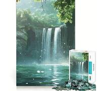 Rompecabezas de Paisaje con Cascada de 1000 Piezas para Adultos Juguete Que desafía la Mente Corte preciso alineación Actividad Divertida para Toda la Familia (38x52cm)