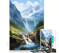 Rompecabezas de Paisaje con Cascada para Adolescentes 1000 Piezas Juego para estimular la Mente Montaje Firme y Seguro Actividad para Fortalecer los Lazos Familiares (50x75cm)