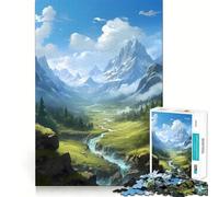 Rompecabezas de Paisaje con Cascada para Adultos 1000 Piezas Juego para ejercitar la Mente Corte de precisión Bordes Suaves desafío Divertido para Pasar el Tiempo (38x52cm)