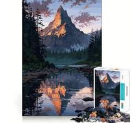 Rompecabezas de Paisaje con Reflejo de montaña para Adultos, 1000 Piezas, Juguete para ejercitar la Mente, diseño de Montaje Lento, Regalo Encantador (38x52cm)