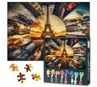 Rompecabezas de paisaje de 1000 piezas para adultos, collage de fotos de la Torre Eiffel, rompecabezas de 1000 piezas, rompecabezas imposible de paisajes imaginarios, 19.5 x 27.5 pulgadas