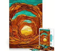Rompecabezas de Paisaje de Arco desértico con vidrieras, 1000 Piezas para Adultos, Juguete de razonamiento y Habilidad, Relajante, Corte preciso, Regalo conmovedor 50x75cm